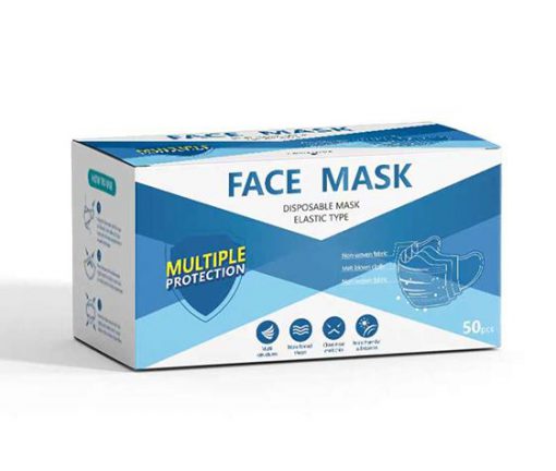 3 laags mondkapje - non medical per 50 verpakt BLAUW - Afbeelding 2