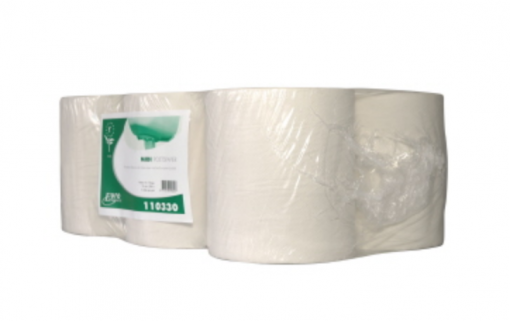 ECO Poetspapier natuur Wit midi 1-lgs koker 20 cm pak 6x300m
