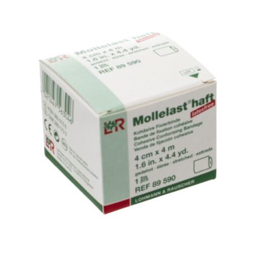 Mollelast Haft Fixatie zw. Latexvrij 4mx4cm - 12 st