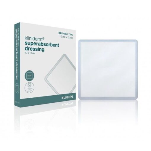 Kliniderm Superabsorberend verband steriel 10x10cm 10 st