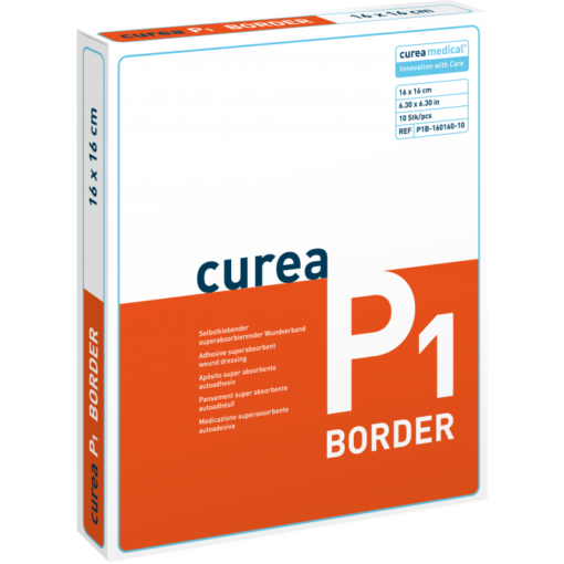 Curea P1 SuperCore® Wondverband met border 16 x 16 cm steriel - 10 stuks