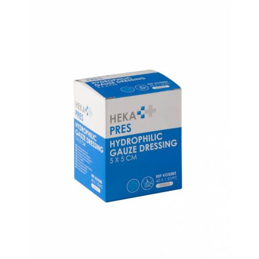 Heka Pres hydrofiel gaaskompres 5 x 5 cm steriel (8 lagen) - 40 stuks