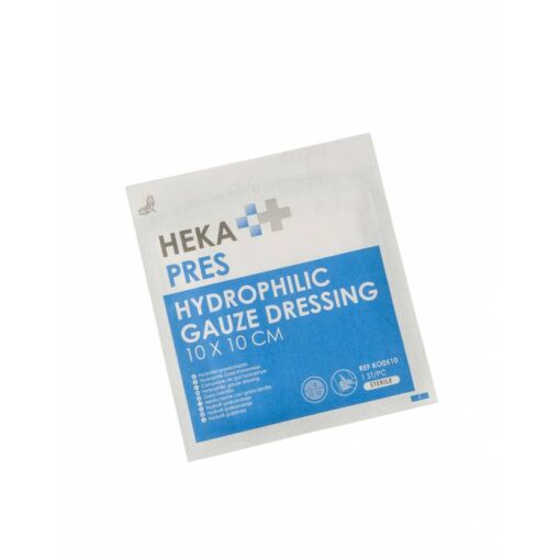 Heka Pres hydrofiel gaaskompres 10 x 10 cm steriel (8 lagen) - 25 stuks
