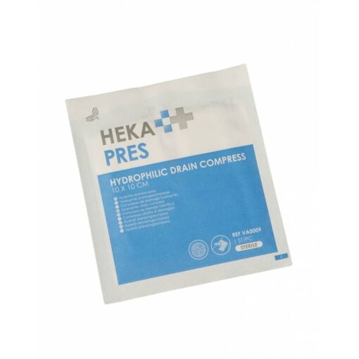Heka Pres hydrofiel drainkompres 10 x 10 cm steriel - 80 stuks