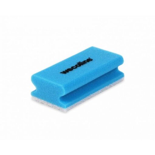 Wecoline schuurspons blauw/wit met handgreep 14 x 7 x 4.5 cm - 10 stuks