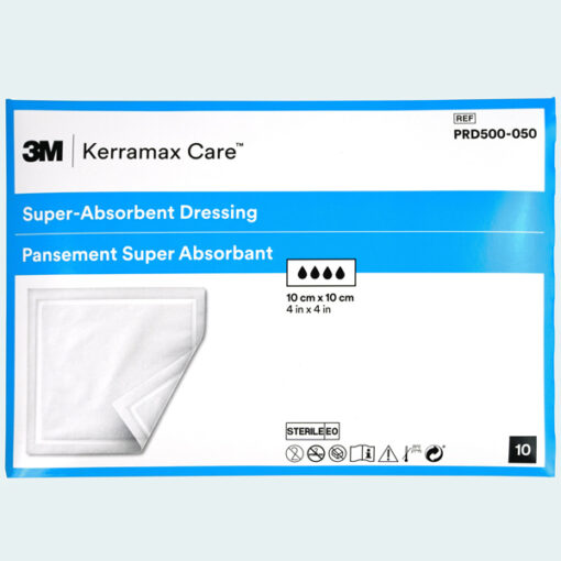 KERRAMAX Care super absorberend verband, 10cm x 10cm, steriel - 10 stuks