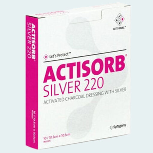 ACTISORB Silver 220 Antimicrobieel bindend verband, 10.5cm x 10.5cm - 10 stuks