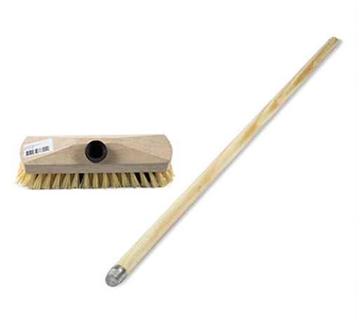 Luiwagen schrobborstel compleet - 23 cm borstel - 130 cm steel