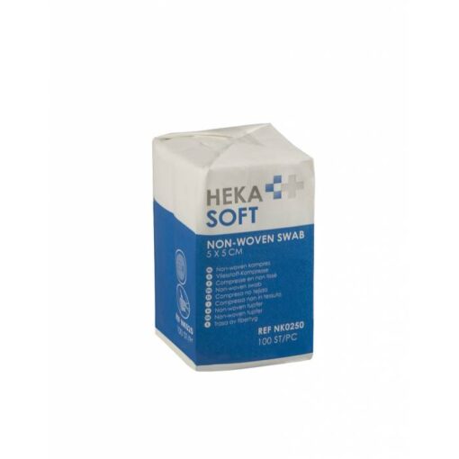 Heka soft non-woven kompres 5 x 5 cm niet steriel (4 lagen) -  100 stuks