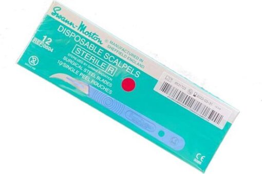 Swann Morton Sterile blades with handle, disposable Ref 0504, No.12 - 10 stuks