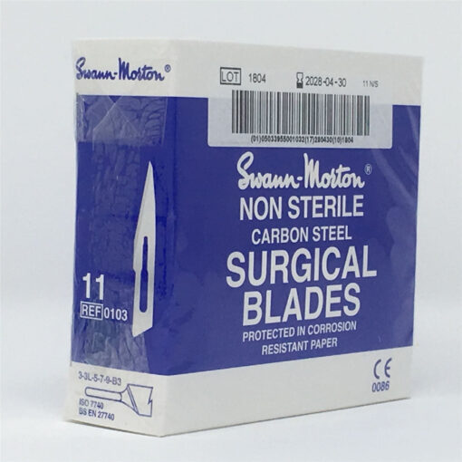 Swann Morton Non sterile blades Ref 0103, No. 3 - 100 stuks - Afbeelding 2