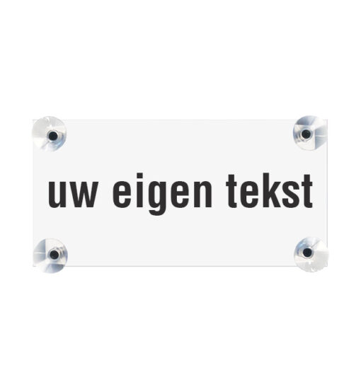 Kunststof naambord met zuignap (200x100mm)