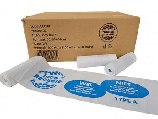 HDPE Zak Type A INCO wit 50x60cm - 10 x 100 stuks