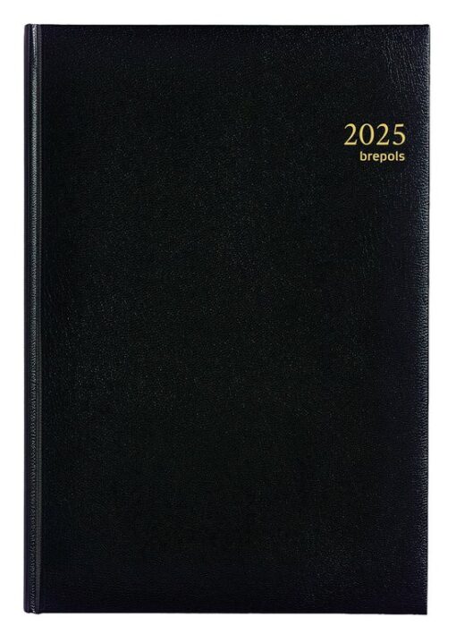 Brepols Bureau-agenda 2025 - OMEGA - LIMA - Weekoverzicht - Zwart - 21 x 29 cm