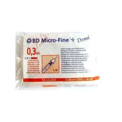 BD Microfine insulinespuit 0,3ml + naald 0,30x8mm U100