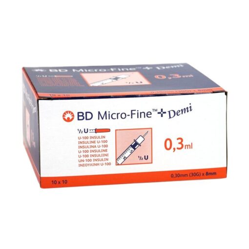 BD Microfine insulinespuit 0,3ml + naald 0,30x8mm U100 - Afbeelding 3