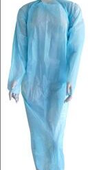 EMDAMED Schort, CPE, met lange mouw/duimgreep, blauw - 75 stuks