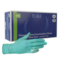 PURE AloeCare latex handschoenen poedervrij groen XS - 100 stuks