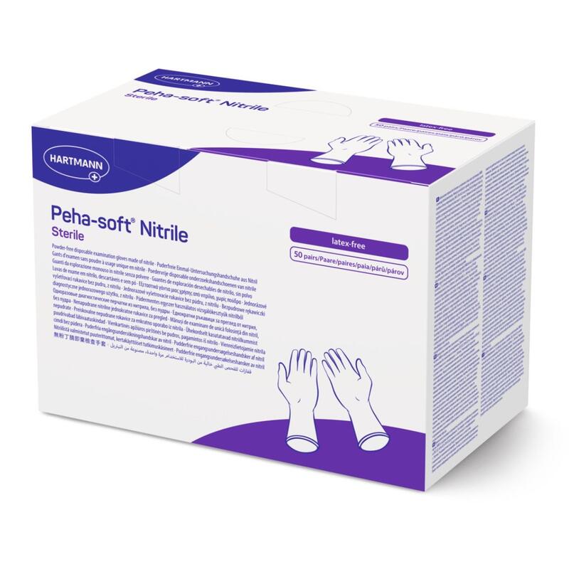 Peha-soft Nitrile steriele handschoenen poedervrij (Maat M) - 100 stuks