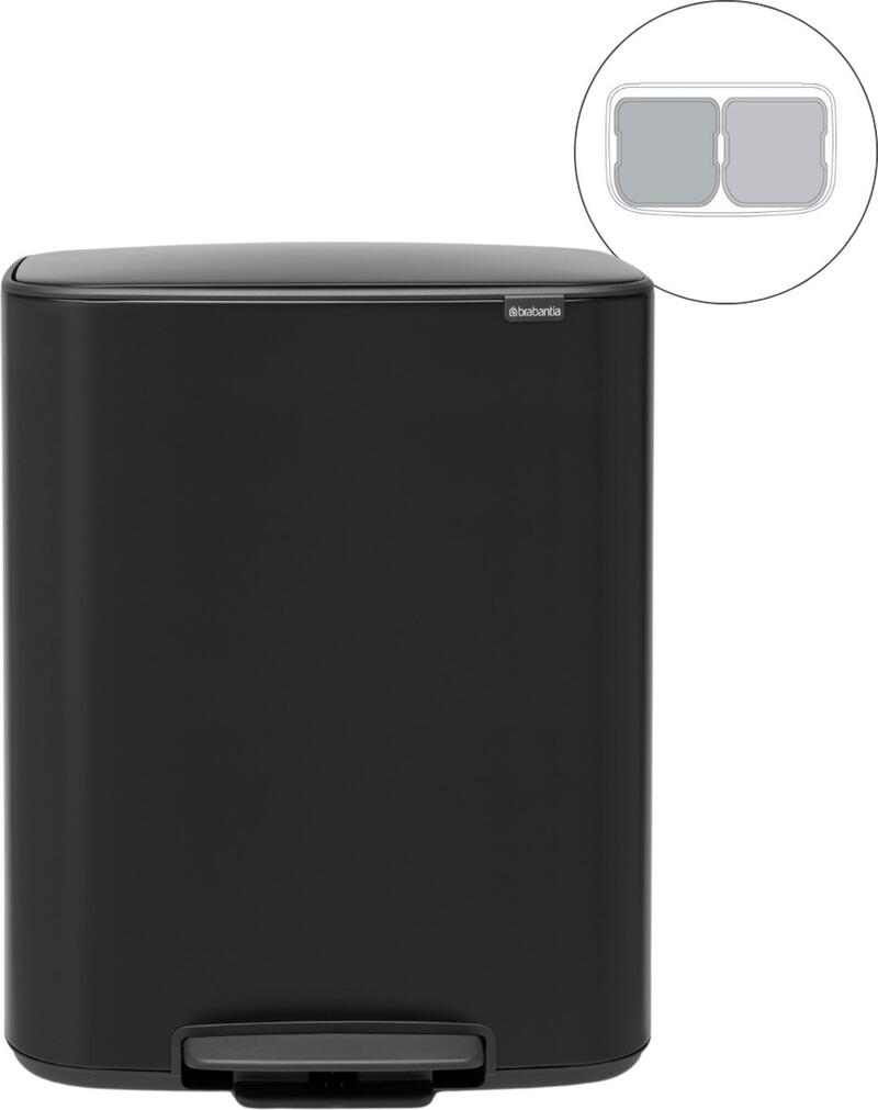 Brabantia Bo Pedal Bin 30 Liter Matt Black