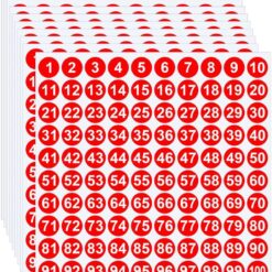 Genummerde Stickers Rood 1 t/m 100 – 1 Vellen – Ronde cijfer stickers 1 cm – Zelfklevende Etiketten
